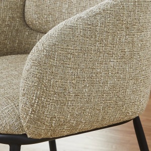 Scaun cu cotiere FLORENZ, material textil bej maroniu - Img 2