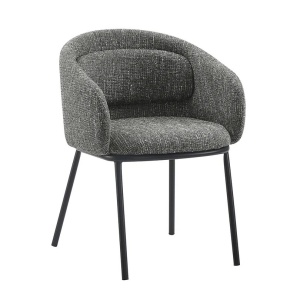 Scaun cu cotiere FLORENZ, material textil gri structurat