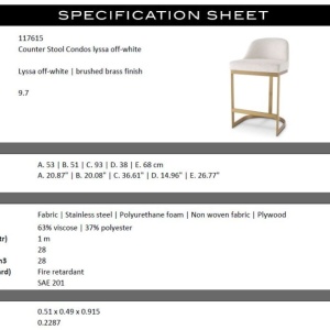 Scaun de bar design LUX, Counter Stool Condos alb - Img 5