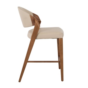 Scaun de bar din lemn si piele sintetica Mink - Img 3