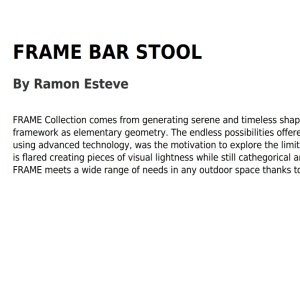 Scaun de bar exterior / interior design modern premium FRAME BAR STOOL 54076 Vondom - Img 3
