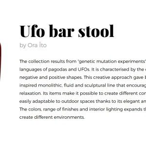 Scaun de bar exterior / interior design modern premium UFO BAR STOOL 63005 Vondom - Img 2