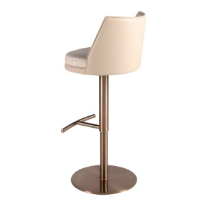 Scaun de bar pivotant cu inaltime reglabila Stool crem - Img 5