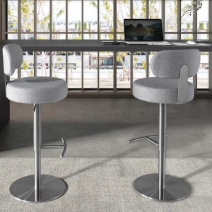 Scaun de bar pivotant cu inaltime reglabila Stool gri deschis - Img 8