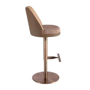 Scaun de bar pivotant cu inaltime reglabila Stool maro - Img 3