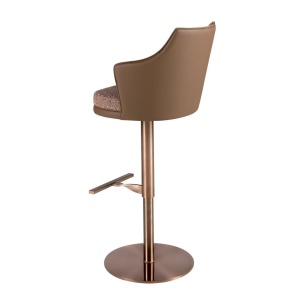 Scaun de bar pivotant cu inaltime reglabila Stool maro - Img 4