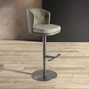 Scaun de bar pivotant cu inaltime reglabila Stool verde inchis - Img 11