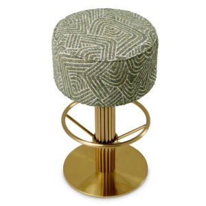 Scaun de bar pivotant design LUX Carleton, camari green - Img 7