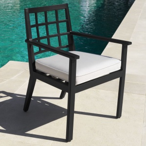 Scaun de interior/ exterior elegant design LUX Cap-Ferrat, negru 115024 HZ - Img 2