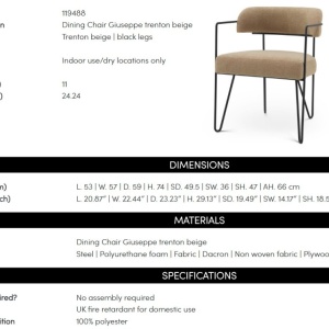 Scaun design elegant LUX, Trenton bej, Giuseppe, 119488 HZ - Img 11