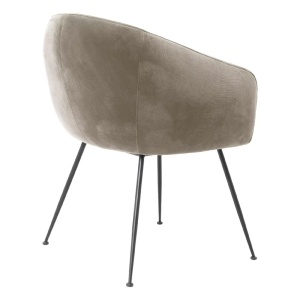 Scaun design LUX Elbury, catifea Savona greige - Img 3