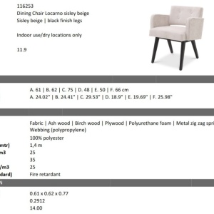 Scaun design LUX Locarno, Sisley beige - Img 2