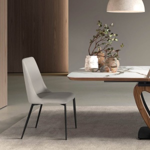 Scaun design LUX, Metal, Piele Sintetica, Sand