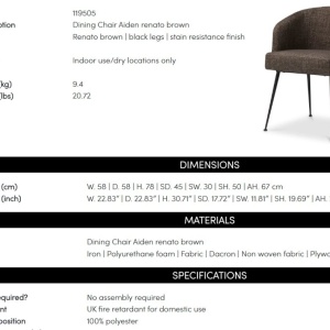 Scaun elegant design LUX Aiden, Renato brown - Img 10