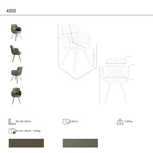 Scaun modern design italian Olive green - Img 10