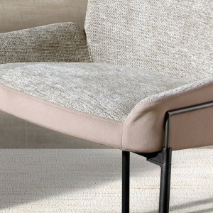 Scaun modern design italian, Tesatura, Catifea, Grey/ Brown - Img 4