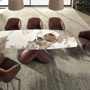 Scaun modern pivotant Copper-brown - Img 3