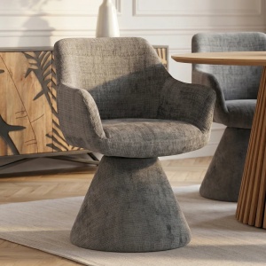 Scaun pivotant AMBIENTO tesatura Chenille gri