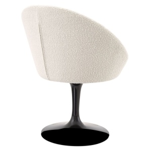 Scaun pivotant design elegant LUX O'Neill, boucle crem 114953 HZ - Img 3