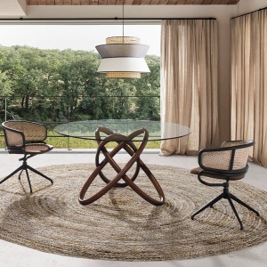 Scaun pivotant design modern Rattan - Img 8
