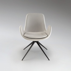 Scaun pivotant dining design elegant Zuna alb - Img 7