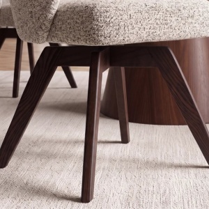 Scaun pivotant lemn de stejar, material texturat WALKURE - Img 5