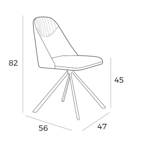 Scaun pivotant tapitat design italian Dublin AC-F3216 - Img 4