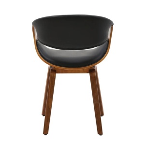 Scaun retro imitatie piele neagra, lemn furniruit ORGANIC - Img 9