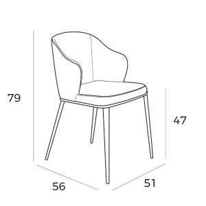 Scaun tapitat design italian Mink AC-F3201 - Img 3