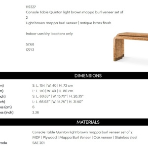 Set 2 Console design LUX, Furnir Burl Mappa, Maro, Quinton - Img 2