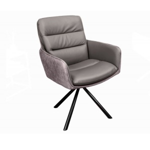 Set 2 scaune pivotante pivotant Big George, microfibra/ piele taupe