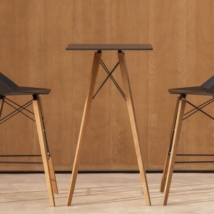 Set 4 scaune de bar de interior design modern premium FAZ CHAIR lemn 54301 - Img 5