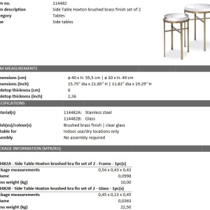 Set de 2 masute laterale design LUX Hoxton alama 114482 HZ - Img 4