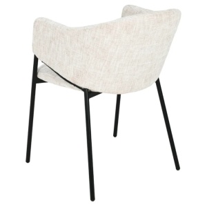 Set de 2 scaune aspect retro, Metal Negru, Chenille Bej, NOBLESSE A-47578 VC - Img 7