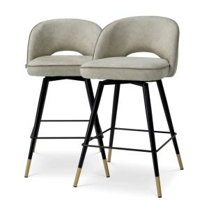 Set de 2 scaune bar design LUX Cliff, Mayer silver