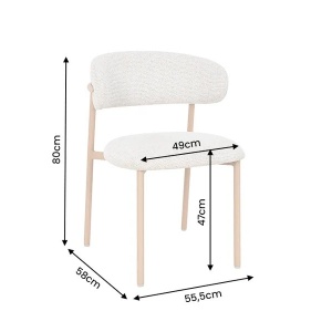 Set de 2 scaune BELLANO, material texturat bej - Img 6