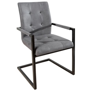 Set de 2 scaune cu brate, design industrial style, Oxford gri A-36960 VC