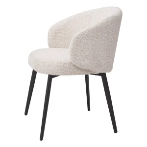 Set de 2 scaune cu brate design LUX Lloyd, boucle crem 115093 HZ - Img 4