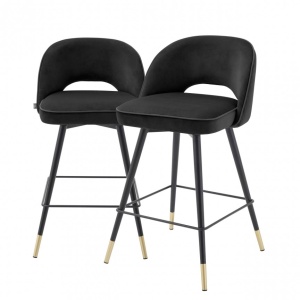 Set de 2 scaune de bar design modern Cliff, H-92,5cm negru 114575 HZ