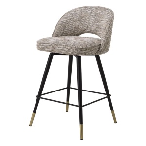 Set de 2 scaune de bar design modern LUX Cliff, H-92,5cm bej mademoiselle 115284 HZ - Img 2
