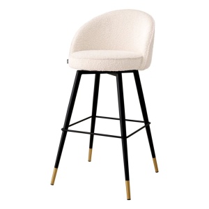 Set de 2 scaune de bar pivotante, design LUX, Bar Stool Cooper crem - Img 2