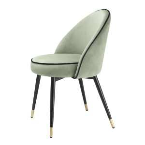 Set de 2 scaune design elegant LUX Cooper, catifea verde 114305 HZ - Img 5