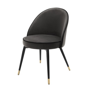 Set de 2 scaune elegante design LUX Cooper, catifea gri inchis 113125 HZ - Img 2