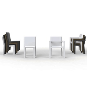 Set de 2 scaune moderne cu brate de exterior / interior design premium FRAME CHAIR 54094 Vondom - Img 4
