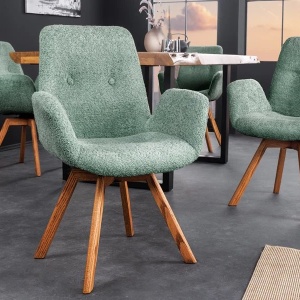Set de 2 scaune pivotante Baltic stejar/ verde menta - Img 2