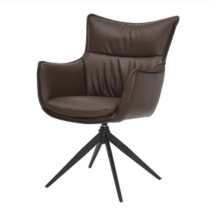 Set de 2 scaune pivotante VOGUE piele sintetica maro