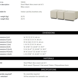 Set de 3 tabureti design LUX Filbert - Img 18