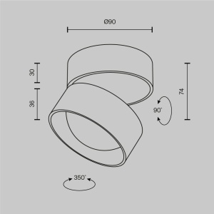 Spot aplicat directionabil LED Lens alb 3000K 12W - Img 7