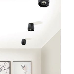 Spot aplicat tavan/plafon ROTONDO negru 97425 universul-luminii.ro