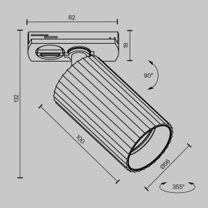 Spot GU10, accesoriu pentru sinele monofazate Unity, Calipso negru - Img 10